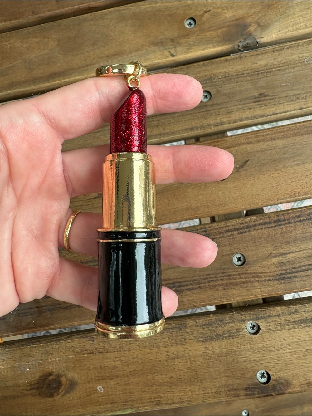 Sephora Baublebar Red Lipstick Keychain Bag Charm - Picture 2 of 5